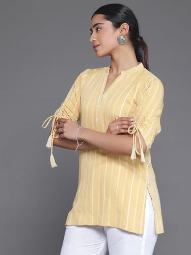 Libas Women'S Cotton Blend Straight Fit Striped Kurti