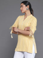 Libas Women'S Cotton Blend Straight Fit Striped Kurti