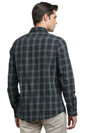 Turtle Men 100% Cotton Indigo Slim Fit Black Casual Shirt