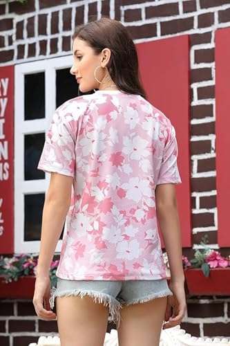 Leriya Fashion Women Floral Print Top With Half Sleeves For Office Wear, Casual Wear Western Top Short Sleeve Pajama Sleep Night