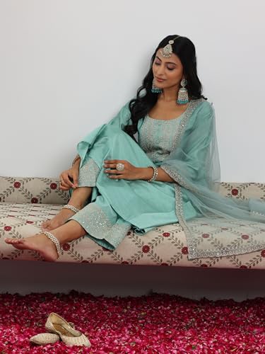 Libas WomenS Chanderi Silk Kurta Set (49282