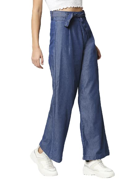 High Star Women'S Straight Palazzo (Wdpla879_32_Blue