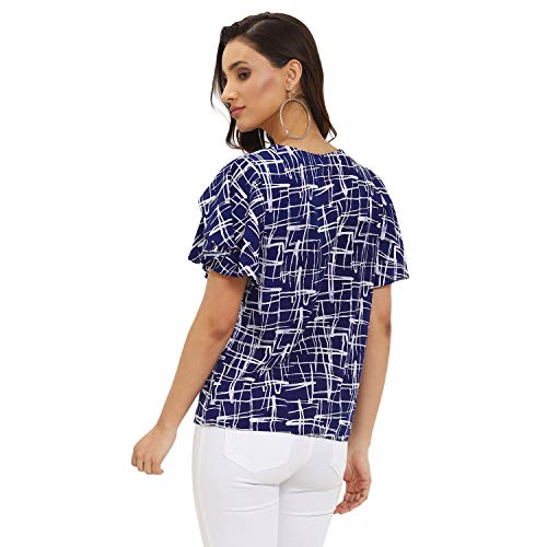 OOMPH! Womens Crepe Tunic Top - Azure Blue