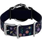 Timex Womens Watch Peanuts Weekender Casual Ladies Wristwatch - Featuring Snoopy and Woodstock in a Floral Motif, Silver-Tone Ca