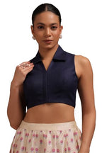 Soch Women Linen Solid Sleeveless Regular Fit Blouse