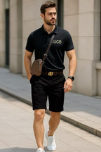 Greciilooks Casual Men Shorts | Rich Regular Fit Solid Short With Side Pockets | Relaxed Fit Half Pants | Mid Rise Waist Black