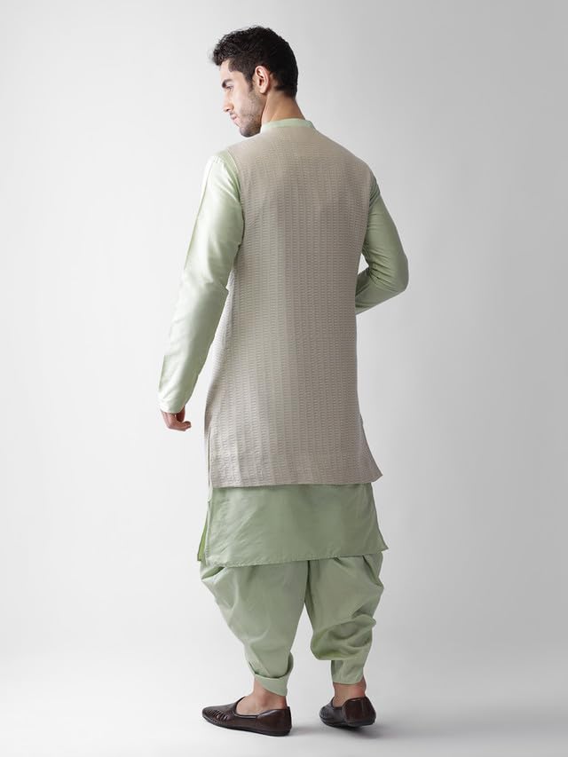 Kisah Mens Kurta Jacket Dhoti Set