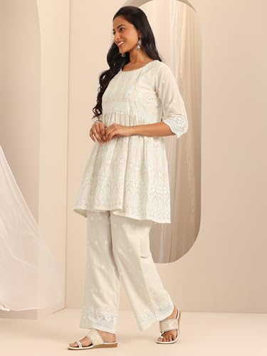 Libas Womens Embroidered Cotton Co-Ord Set For Women
