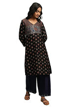 W For Woman Women'S Viscose Regular Kurta_Midnight Black