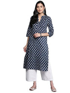 Libas WomenS Cotton Printed Regular Kurta (263380R Blue