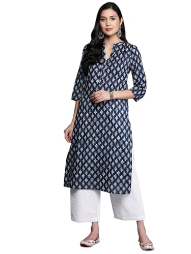 Libas WomenS Cotton Printed Regular Kurta (263380R Blue