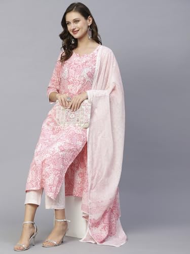 Anni Designer Women Cotton Blend Kurti With Pant And Dupatta Pack Of 2