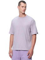 Bewakoof Air 1.0 Mens Solid Oversized Fit Half Sleeve Round Neck Cotton T-Shirt_ 580017 Purple M