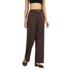 BlissClub Ultimate Straight Tailored Trosuers | CloudSoftTM | Gold Button | Belt Loops | Stylish Pintucks | Mock Fly | 2 Pockets