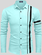 Bellstone Mens Solid Regular Fit Shirt (B-8200_Aqua