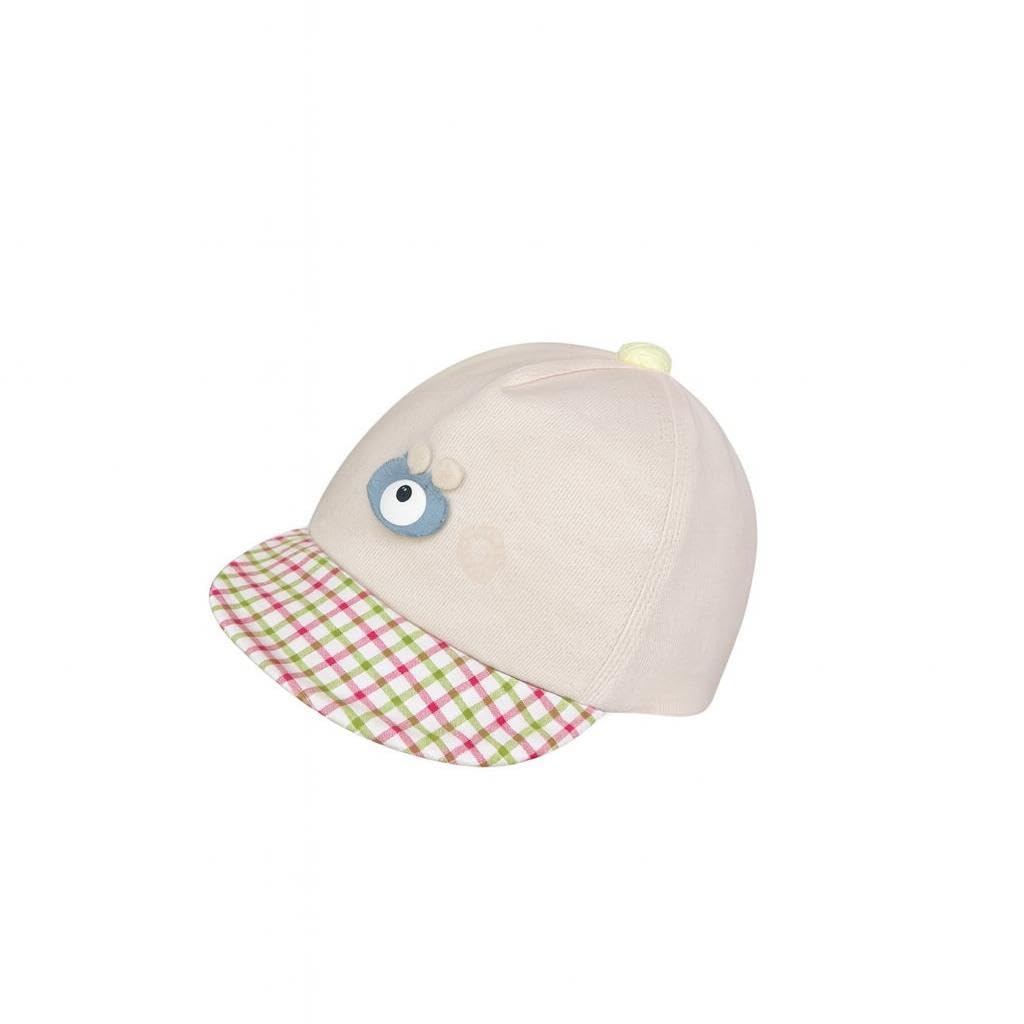 Capznmore Baby Cap With Cute Monster Applique, Cotton Corduroy, Striped Brim,  Soft & Comfortable Sun Protection Hat For Newbor 0-6