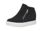 CUSHIONAIRE Women's Hart Hidden Wedge Sneaker +Wide Width Available, Black, 8 W