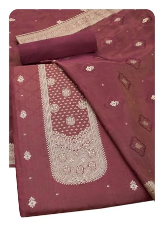 Soch Women Silk Blend Woven Design Unstitch Dress Material with Work