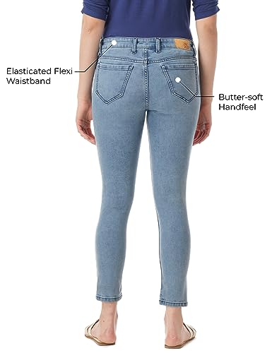 INKD Womens Buttersoft Mid-Rise Skinny Fit Jeans