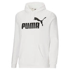 PUMA mens Essentials Big Logo Fleece Hoodie Hooded Sweatshirt, White, Large US