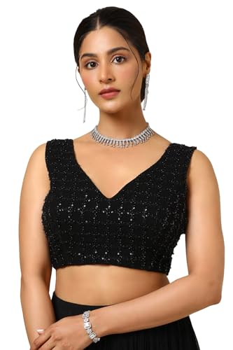 Soch Women Georgette Padded Blouse with Beads and Stones