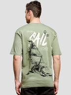 ADRO Men's Solid Oversized Fit T-Shirt (OVR24-L1-SAIL-OL_Olive