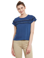 Miss Chase WomenS Plain Regular Fit Top (Mcaw16Tp07-09-57-03_Dark Blue_Small)