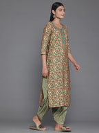 Libas WomenS Silk Blend Kurta Set (35387_Green