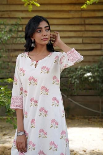 LookMark Kurta Set: Elegance Meets Comfort in Style! Stay Comfortable Yet Stylish with Our Cotton Blend Kurti Pant Sets! Pink