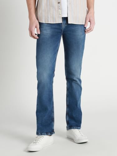 Dennis Lingo MenS Solid Loose Fit Mid Rise Casual Denim Jeans