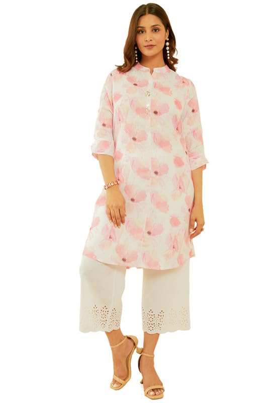 Soch Women & Floral Print Linen Blend Kurta