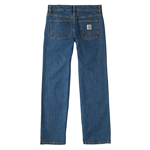 Carhartt Boys' Big Denim Pant, Medium wash, 16