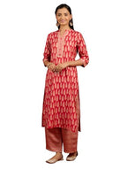 Libas WomenS Silk Blend Printed Kurta Sets (34863_Red