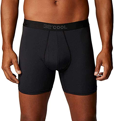 32 DEGREES Cool Men's Boxer Briefs 3Pk Large 36-38 Black/Charcoal/Black