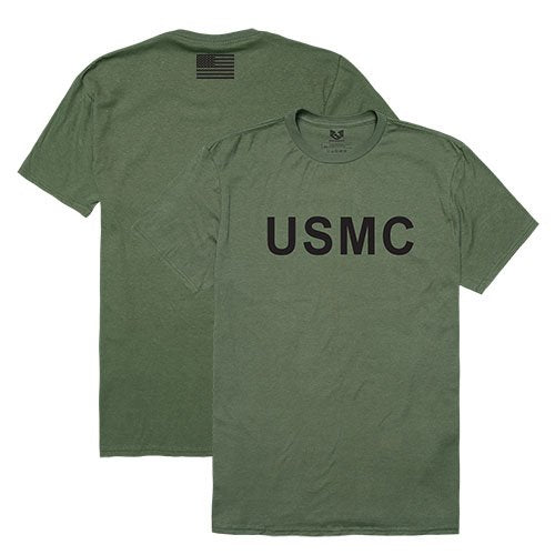 Relaxed Graphic T's, USMC, Olive, S