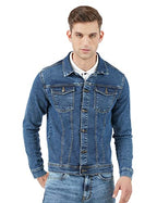 INKD Cotton Blend Mens Stretch Denim Standard Length Jacket (Indigo - Denim Divine, Xl), X-L