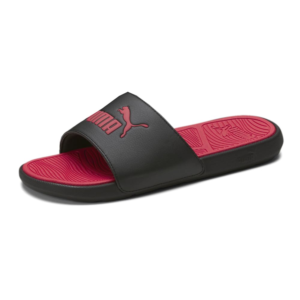 PUMA Men's COOL CAT 2.0 Slide Sandals, PUMA Black-PUMA Red-PUMA Red, 10