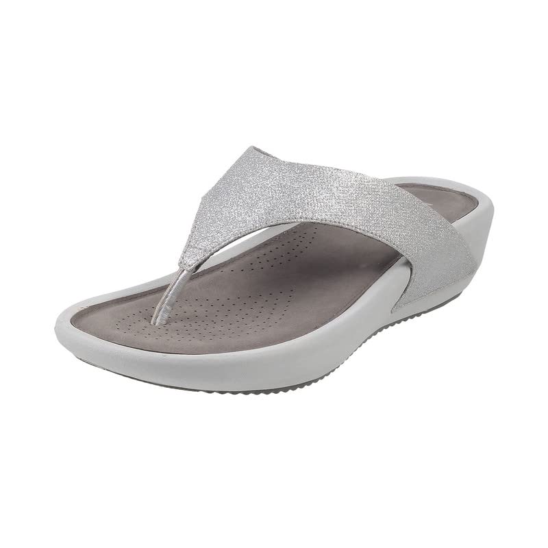 Mochi Womens Synthetic Silver Slippers (Size (3 UK (36 EU)) 3-36