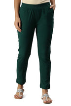 Soch Womens Green Viscose Solid Ankle Length Pant