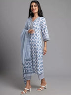 Tee Projekt WomenS Cotton Blend Kurta Set With Dupatta | Kurta Set For Women | Festive Kurta Set For Women | Regular Fit Kurta