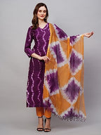 Anni Designer Cotton Women Kurta With Pant & Dupatta Pack Of 2