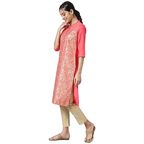 Aurelia Floral Polyester Mandarin Womens Kurta