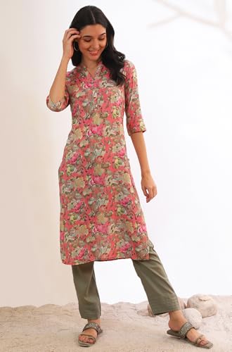 Aurelia Women'S Viscose Floral Regular Kurtas
