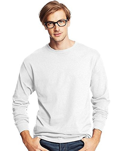 Mens 52 oz comfortSoft cotton Long-Sleeve T-Shirt - WHITE - S(D0102H7KT06)