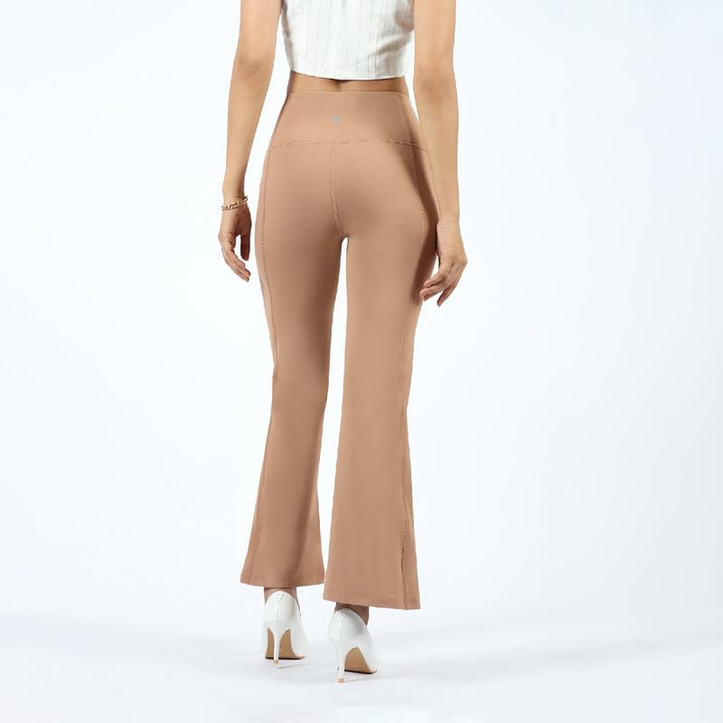 BlissClub Ultimate Flare Pants Lite Regular for Women Upto 54 ft | High Waist Trousers and Formal Pants for Office wear | Comfo