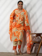 Libas WomenS Cotton Blend Kurta Set (48747O_Grey