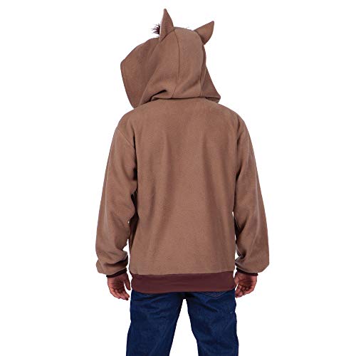 RG Costumes Men's Graywind Wolf Hoodie, Brown, Small