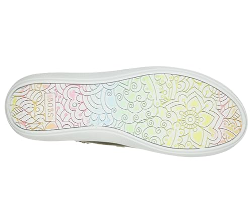 Skechers Women's Bobs B Cute Sneaker - Memory Foam, Flexible Outsole, Lightweight Vegan Shoes, Olive, 6.5