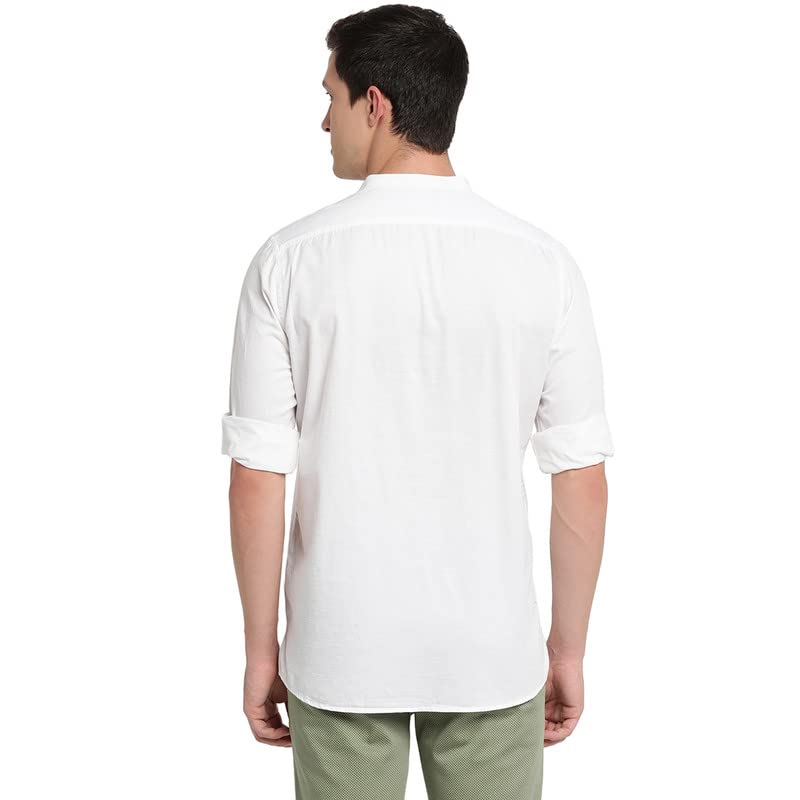Turtle Men Pure Cotton Solid Kurta Shirts White