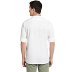 Turtle Men Pure Cotton Solid Kurta Shirts White